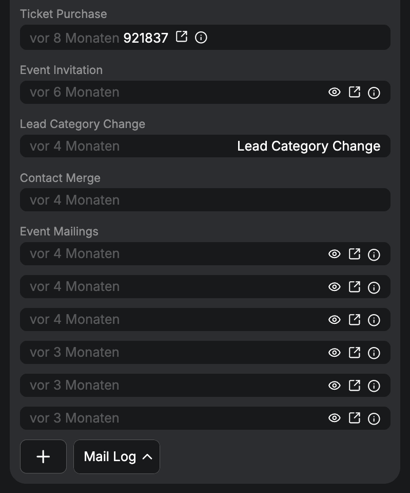 Ticketing mirroring with vouchers and ticket purchases on the lead.