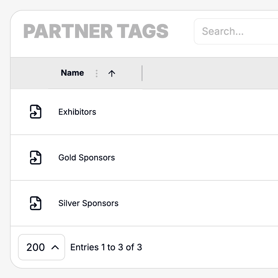 Partner tags for sponsor and partner types.