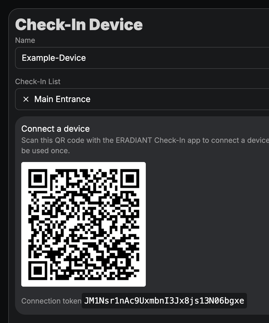 Check-in device management at organization level.