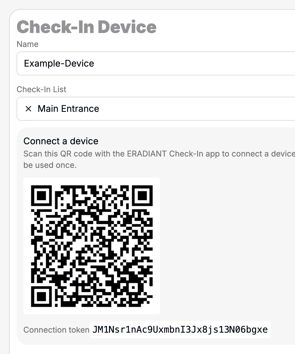 Check-in device management at organization level.