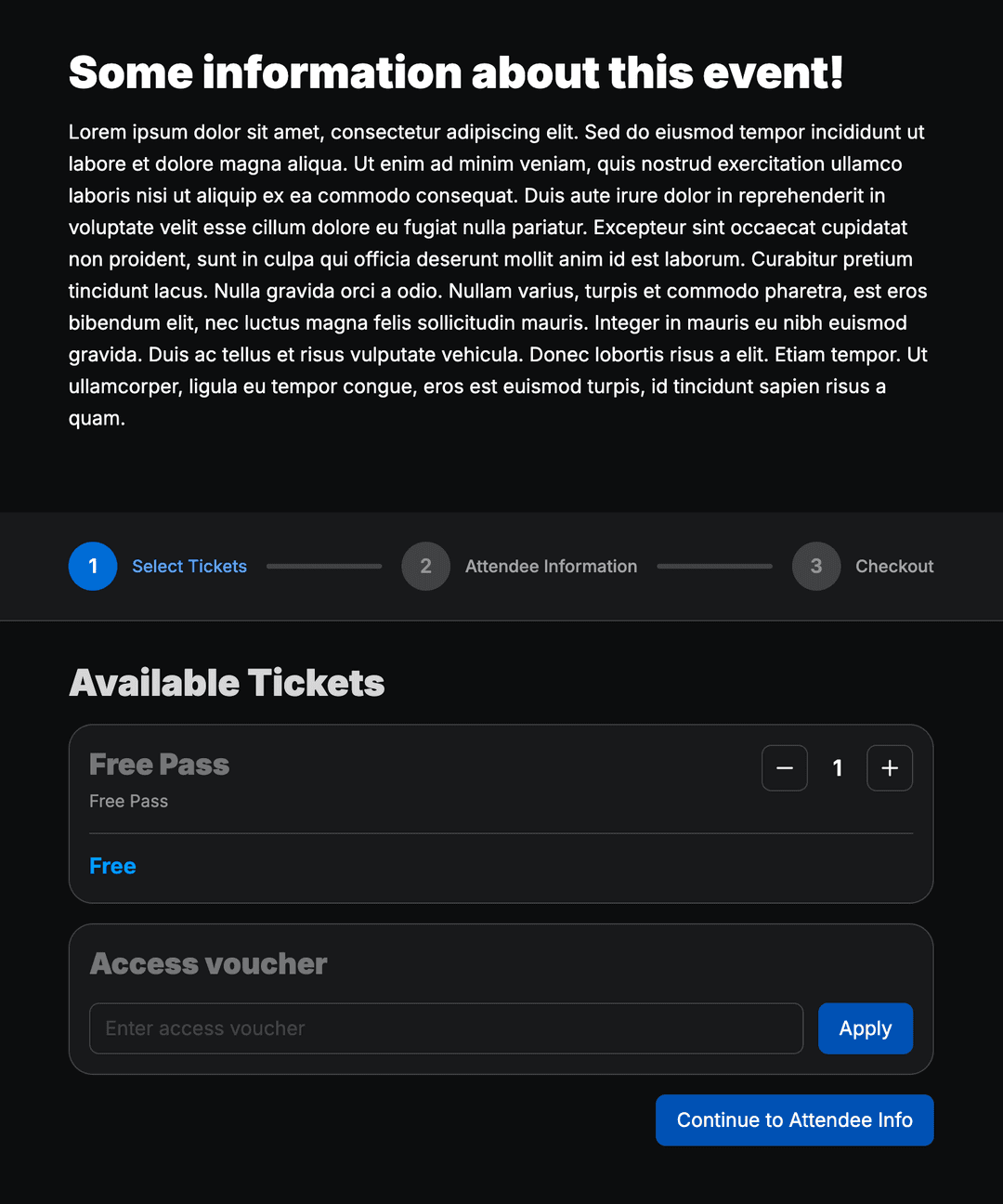 Ticket shop editor with product selection.
